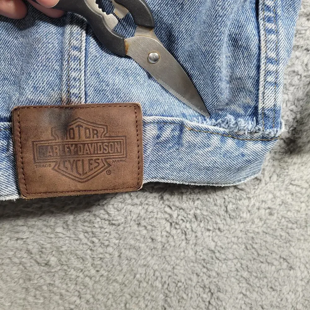 HARLEY DAVIDSON DENIM‎ JEAN JACKET Y2K VTG WOMENS SIZE MEDIUM BIKERSBLUES